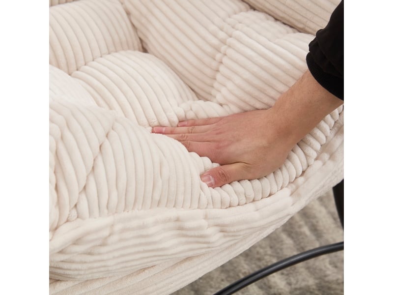  Fauteuil de détente avec repose-pieds blanc - chaise de lecture ergonomique en flanelle avec poche latérale pour petit espace  - Conforama R