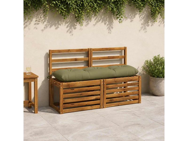 Lot de 2 coussins de banc, coussins d'assise vianen 100 % polyester vert olive cf57681 - Conforama B