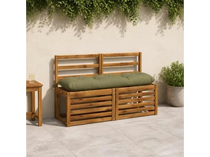 Lot de 2 coussins de banc, coussins d'assise vianen 100 % polyester vert olive cf57681