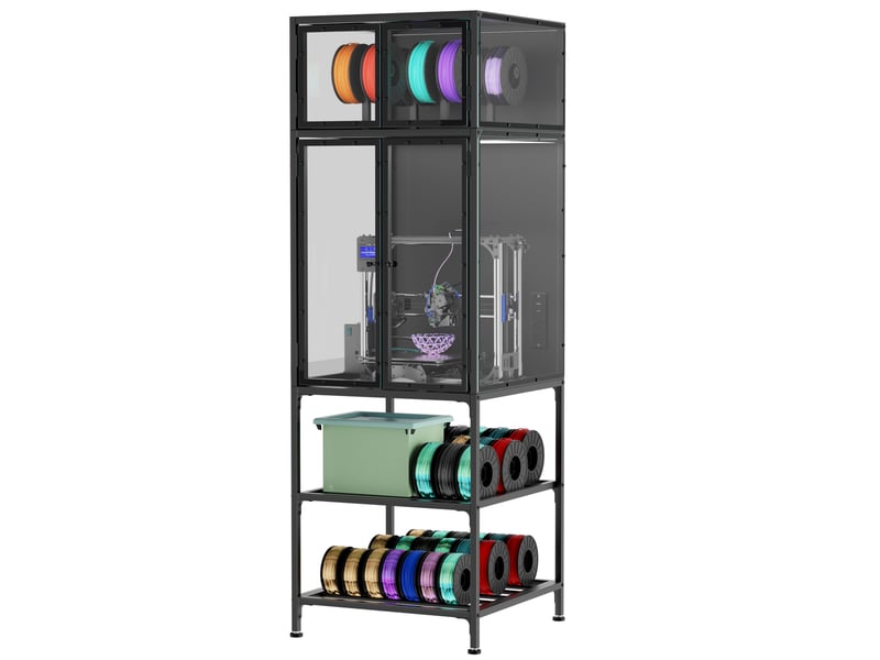  Armoire d'imprimante 3d - noir - métal - 175.5x58.9x59.9 cm - fonctionnement silencieux 175.5x58.9x59.9cm - Conforama B