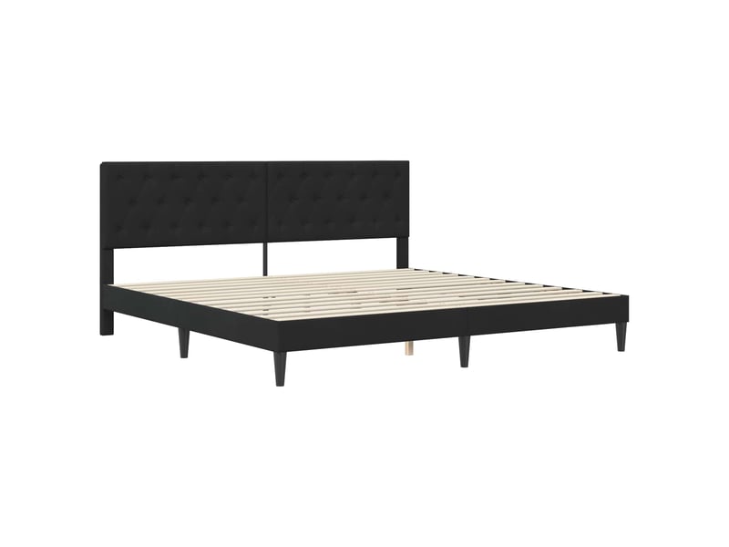  Lit double- lit adulte -  cadre de lit avec tête de lit noir 180 x 200 cm velours  - Conforama B