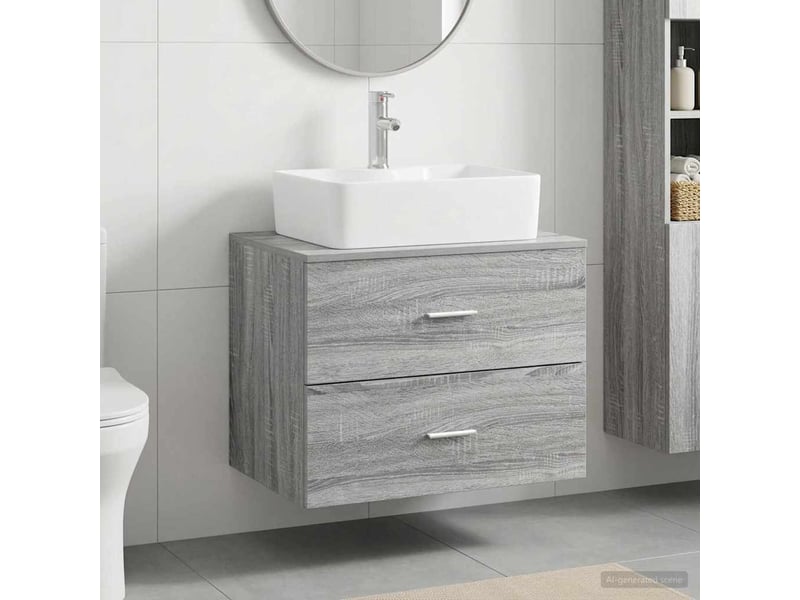 Ensemble de mobilier de salle de bain sonoma gris cf64708 - Conforama B