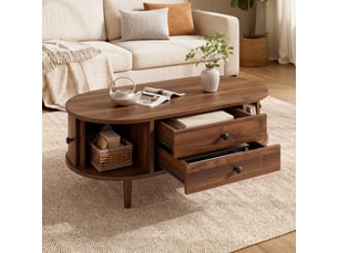 Table basse  coloris bois foncé <strong></strong> <strong>GL Store</strong> - 50 cmx100 cm