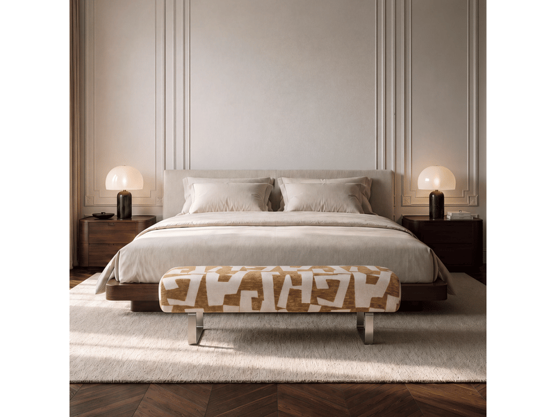  Banc en tissu texturé à motifs moutarde noxx B1TTMMT - Conforama B