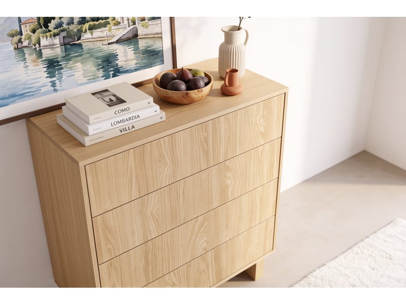 Sumba - commode 93 cm mélaminé chêne clair  - Conforama E