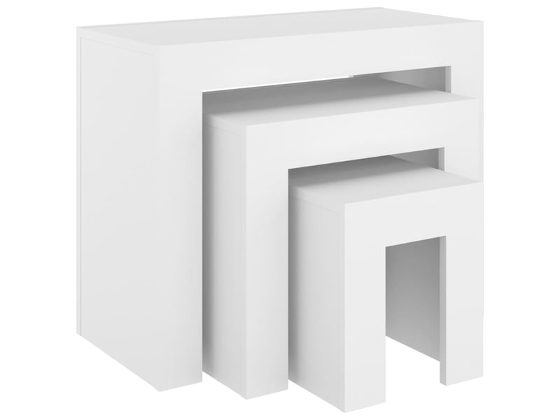  Tables basses gigognes 3 pcs | table de salon blanc bois d’ingénierie  - Conforama A