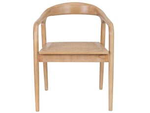 Chaise en bois et rotin marron 58 x 56 x 79 cm (h)
