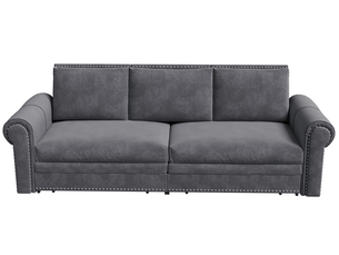 Canapé droit convertible MODENVIE  3 places Velours gris