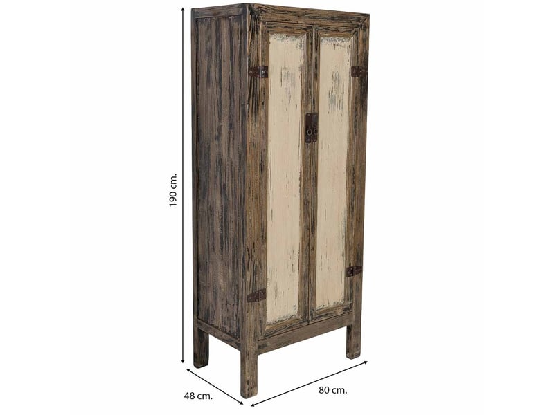  Armoire en bois marron 80x48x190 cm h  - Conforama C