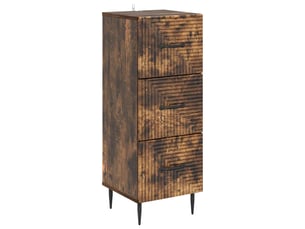 Armoire de rangement bureau, armoire à tiroirs chêne fumé 33 x 34,5 x 89,5 cm