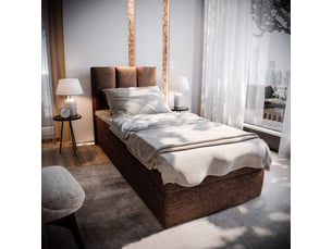 Lit avec rangement 90x200 cm <strong>MASSENO</strong>  <strong></strong> coloris marron