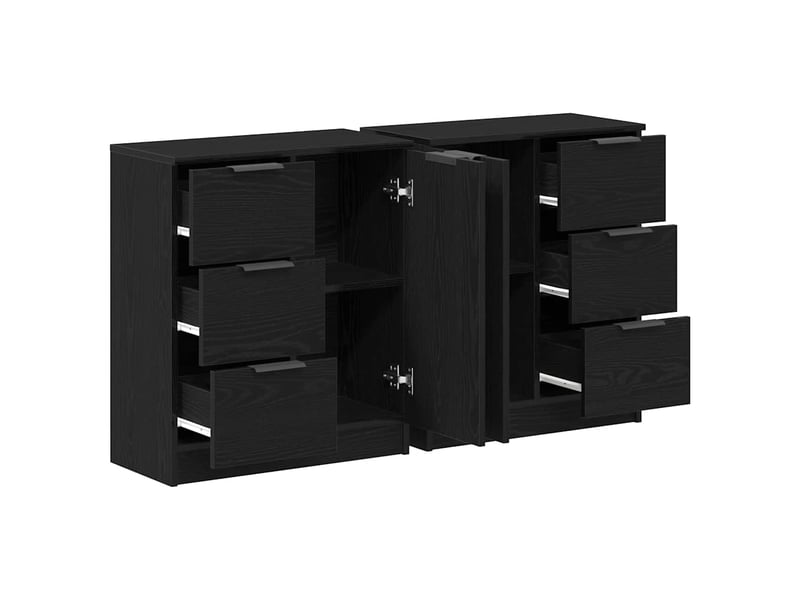  Buffet - bahut - meuble de rangement chêne noir 120 x 30 x 70 cm bois d'ingénierie  - Conforama E