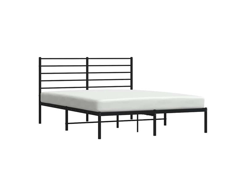 Lit double- lit adulte - cadre de lit métal sans matelas avec tête de lit noir 120x190cm - Conforama D