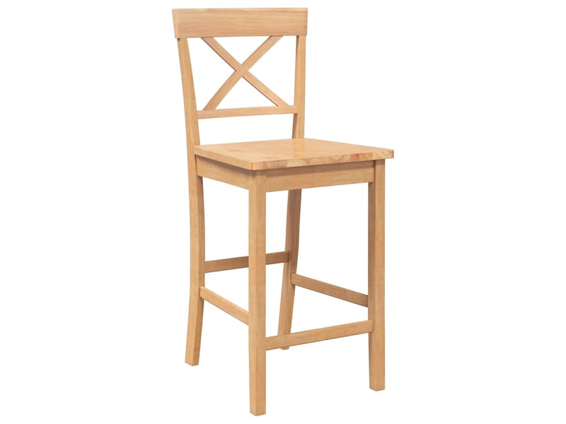  Lot de 2 tabouret de bar, chaise de bar en bois massif naturel et caoutchouc shl96265  - Conforama D