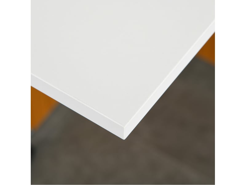 Table de salle à manger avec plateau rabattable et roulettes, gain de place, pour cuisine et salle à manger, blanc - Conforama E