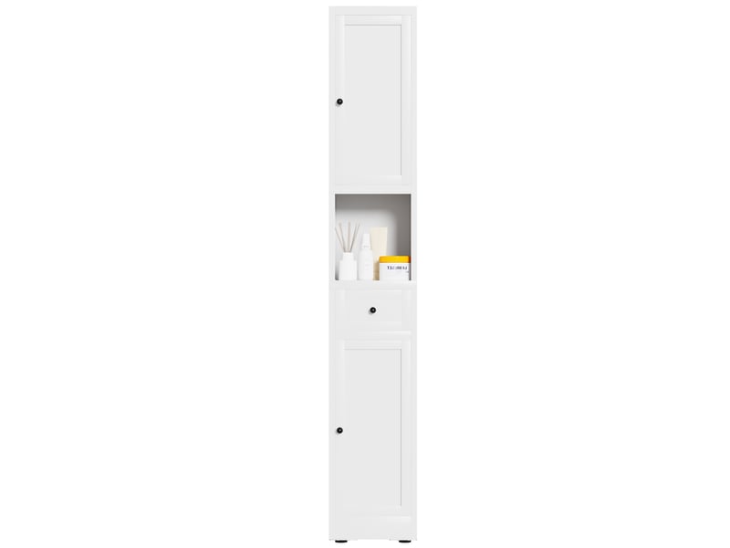  Colonne de rangement 5 niveaux 2 portes en métal blanc 30 x 30 x 180 cm T3237P507638 - Conforama A