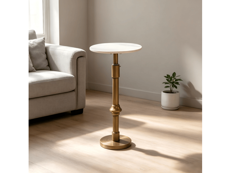  Table d'appoint réglable en hauteur 59 à 95 cm avec plateau en céramique evryae  - Conforama E