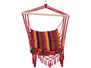 Fauteuil suspendu hamac, tissu coton-polyester, capacité de charge 100 kg, utilisation intérieureextérieure, terrasse, 100 x 60 x 100 cm, multicolore
