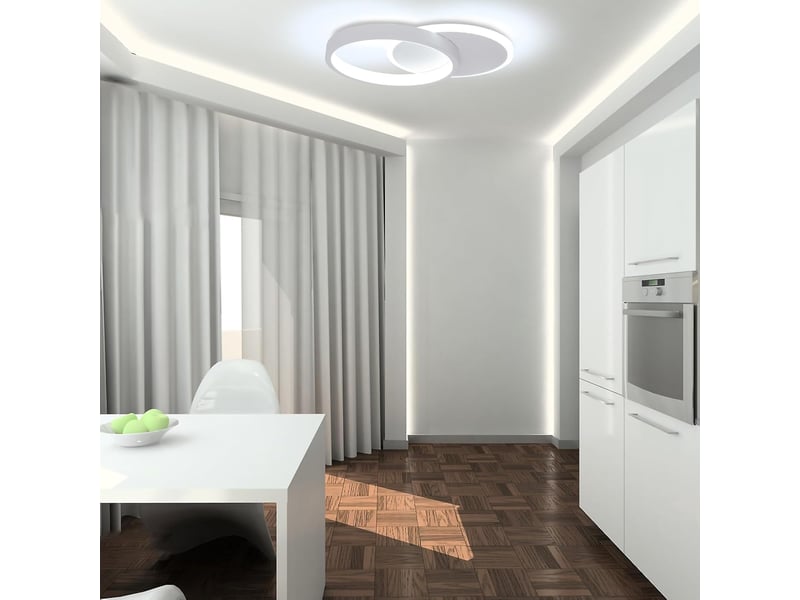  Plafonnier led 16w 2400lm d25cm – lampe de plafond blanc froid  - Conforama C