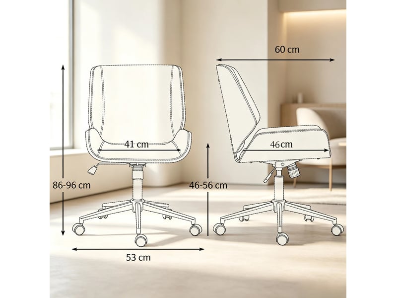  Fauteuil de bureau ergonomique réglable et pivotant 360°, noir et brun foncé  - Conforama C