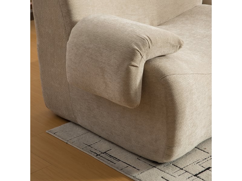  Canapé modulable chenille compressé kaki clair sans montage facile à déplacer pour salon moderne  - Conforama R