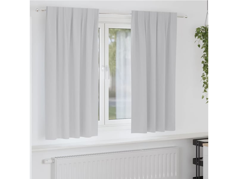  Lot de 2 rideaux occultants, rideaux black-out avec anneaux gris clair 175 x 140 cm cf44639  - Conforama B