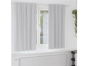 Lot de 2 rideaux occultants, rideaux black-out avec anneaux gris clair 175 x 140 cm cf44639