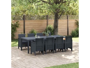 Vidaxl ensemble de salle à manger pour jardin 9 pcs anthracite