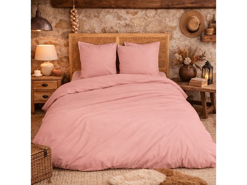 Parure de lit en percale de coton 65 filscm² PAR_PERCOT_ROS240 - Conforama A