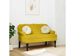 Canapé 2 places avec dossier jaune 119,5x64,5x75 cm velours