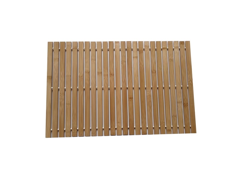  Tapis de sol antidérapant en bois d'acacia caillebotis salle de bain 60x40cm  - Conforama A
