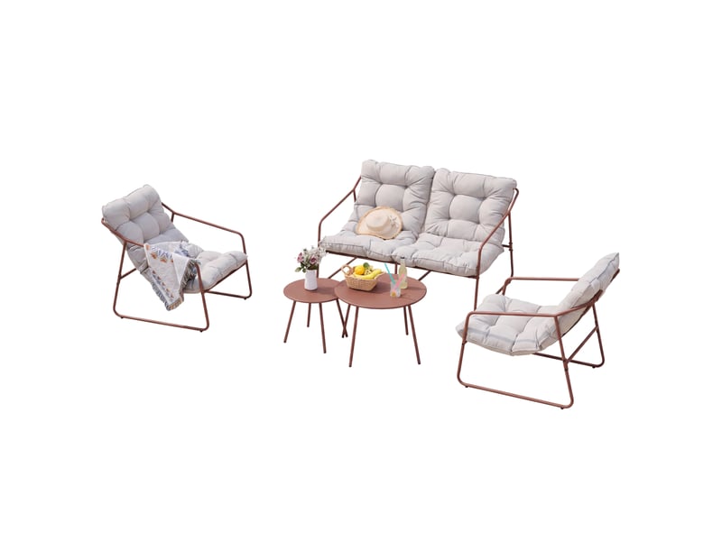  Ensemble de meubles de jardin kivanta 5 pièces rouille beige [en.casa] Kivanta - Conforama A