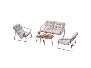 Ensemble de meubles de jardin kivanta 5 pièces rouille beige [en.casa]