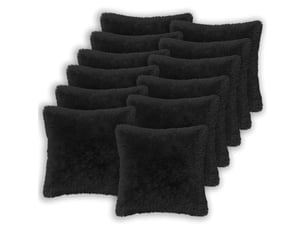 Lot de 12 coussins avec oreiller, coussins décoratifs heerlen noir fleece pv cf50134