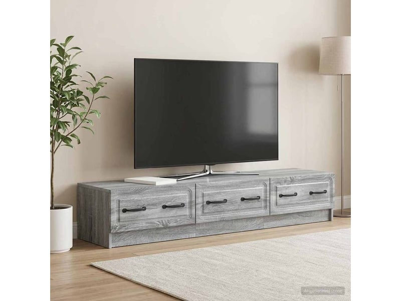  Meuble tv - banc tv - meuble de rangement 147 x 34,5 x 27 cm sonoma gris bois d'ingénierie  - Conforama D