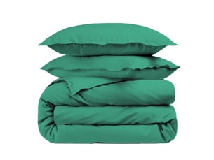 Housse de couette unie 100% percale de coton 80 fils + taie(s) 65x65 cm – fabriquée en europe – doux et respirant - oeko-tex®