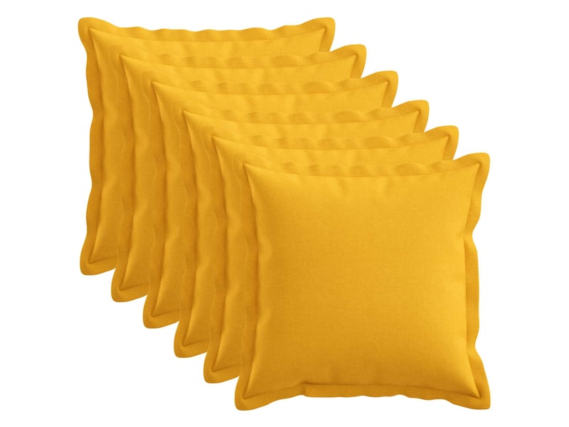 Lot de 6 coussins, coussins décoratifs houten jaune clair lin synthétique cf56556 - Conforama B