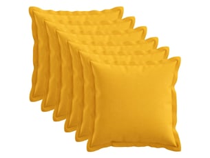 Lot de 6 coussins, coussins décoratifs houten jaune clair lin synthétique cf56556