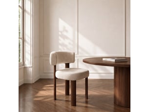 Lot de 2 chaises en velours chenillé crème rich
