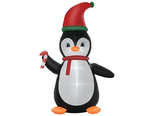 Décoration de noël gonflable, pingouin de noël gonflable de 2,5 m avec 3 lumières led, 162 x 100 x 250 cm, multicolore