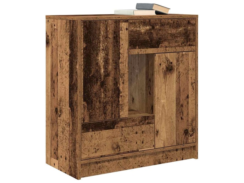  Buffet - bahut - meuble de rangement avec tiroirs et portes vieux bois 70,5x34x74,5 cm  - Conforama D