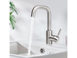 Zmh robinet de lavabo acier inoxydable mélangeur 360° eau chaudefroide haute pression silencieux