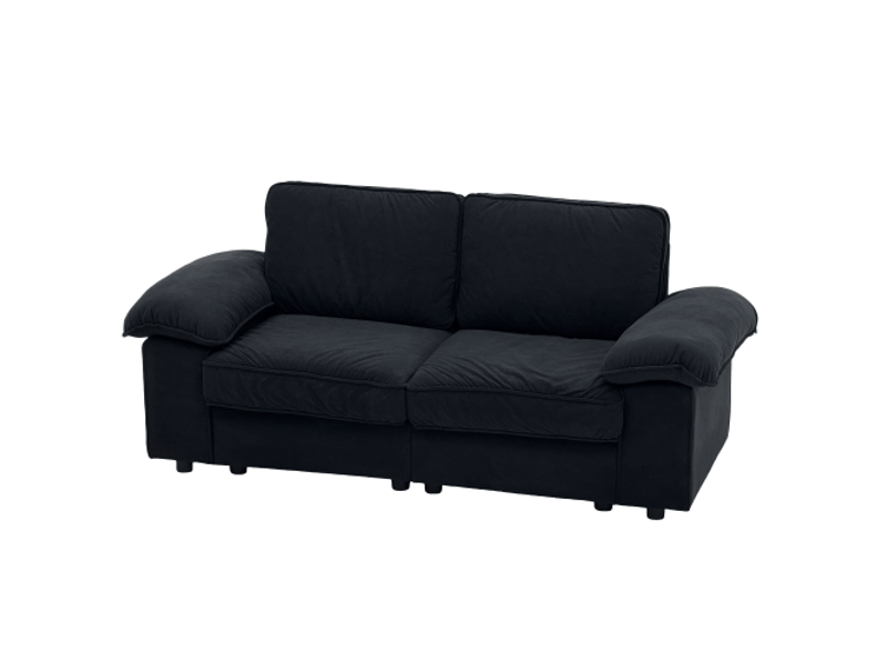  Canapé 2 places - fx-p20eu-bk1 - noir - tissu doux - rangement intégré sous siège noir - Conforama A