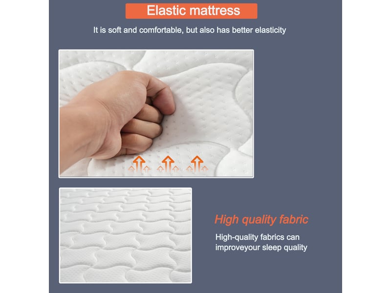  Matelas à ressorts 90x200 cm,fermeté h3,soutien ergonomique,toutes positions de sommeil,10 cm,livré roulé,blanc  - Conforama E