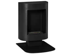 Cheminée noire au bioéthanol sur pied, réservoir 0,9 l, 20 m², 46,5 x 53 x 65 cm