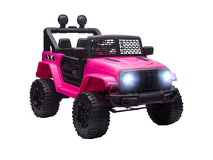 Voiture électrique pour enfants 12v avec télécommande, 2 moteurs, klaxon led, pour enfants de 3 à 6 ans, 100 x 65 x 72 cm, rose