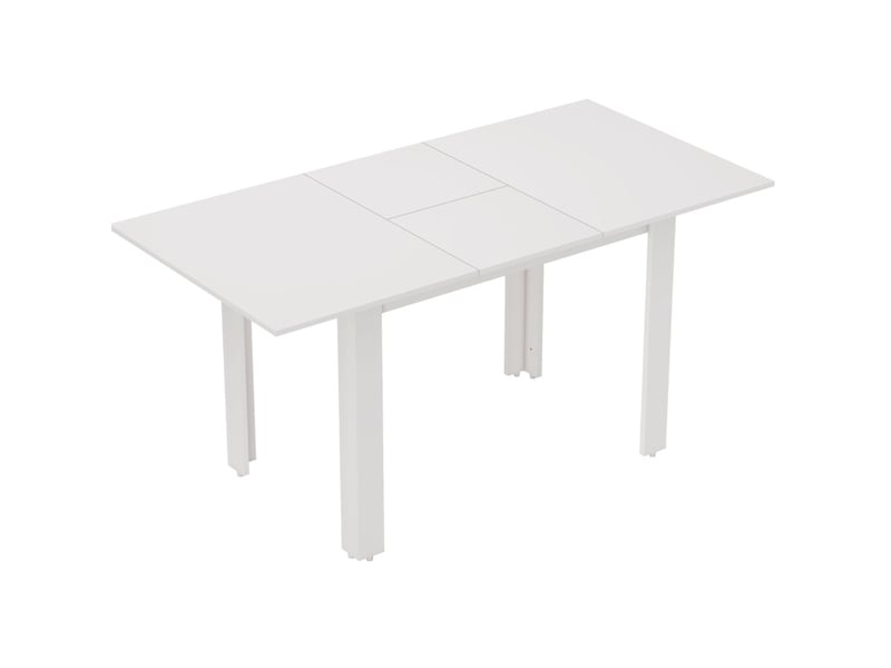  Table à manger extensible 120-160x80 cm – blanc brillant – mécanisme papillon, 4 à 6 personnes  - Conforama A