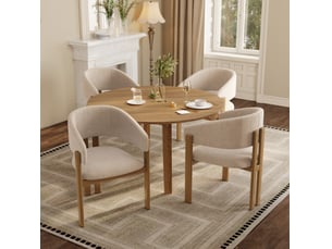 Lot de 2 chaises de salle à manger 61,5x52,5x83 cm aspect bois clair et beige