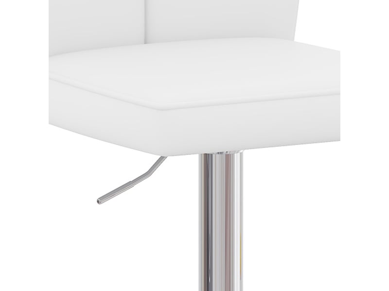 Tabourets de bar réglables 2 pièces - rotation 360° - cuir pu hydrofuge argent et blanc - pour îlot de cuisine - Conforama D