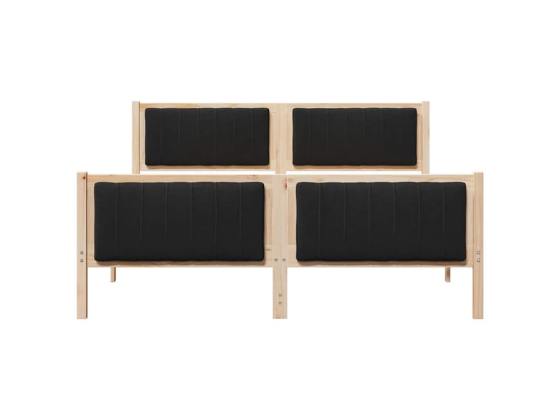 Lit double- lit adulte - cadre de lit marron et noir 150 x 200 cm bois massif en pin - Conforama D